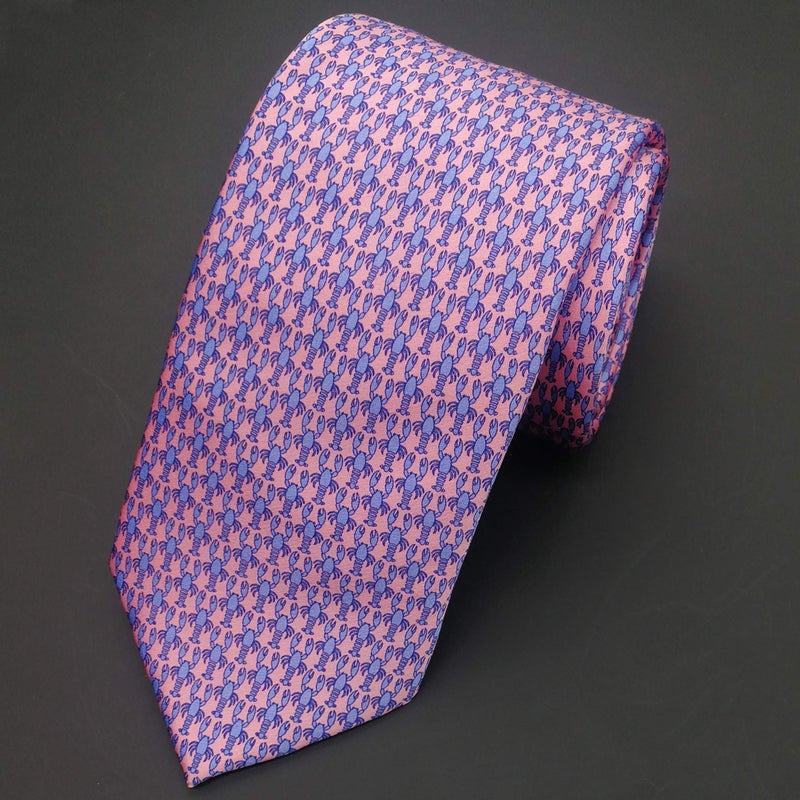 WITZROYS 100% Silk Ties for Men Handmade Neckties with Lobsters Printed+Gift box - Image 3